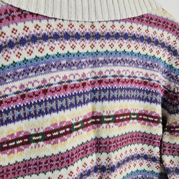 Vintage Heirloom Collectibles 2004 Colorful Zip Front Sweater Size Large - Picture 9 of 11
